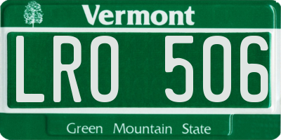 VT license plate LRO506