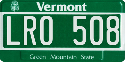 VT license plate LRO508