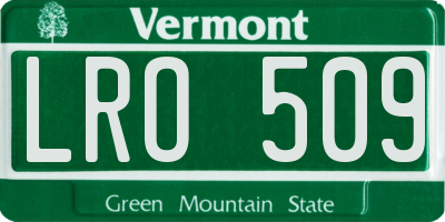 VT license plate LRO509