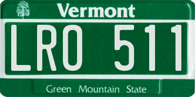 VT license plate LRO511