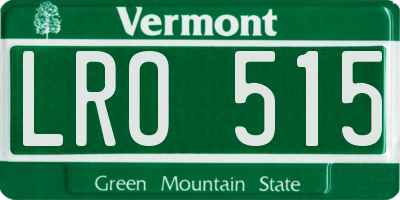 VT license plate LRO515