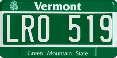 VT license plate LRO519