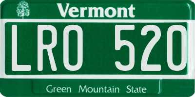 VT license plate LRO520