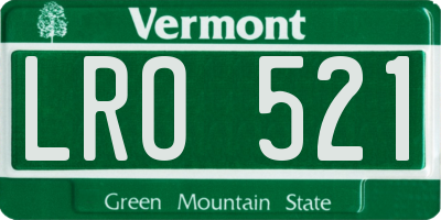 VT license plate LRO521
