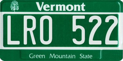 VT license plate LRO522