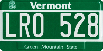 VT license plate LRO528