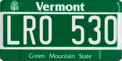 VT license plate LRO530