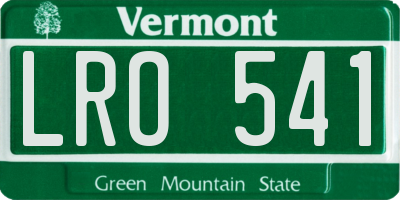 VT license plate LRO541