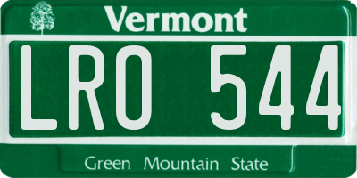 VT license plate LRO544