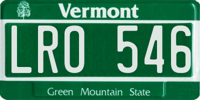 VT license plate LRO546