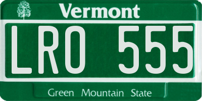 VT license plate LRO555