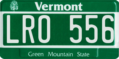 VT license plate LRO556