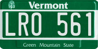VT license plate LRO561