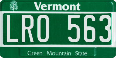VT license plate LRO563