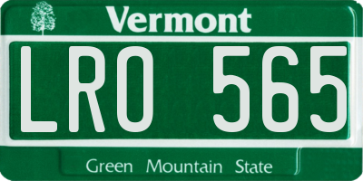 VT license plate LRO565