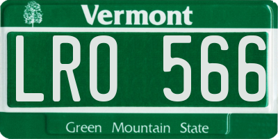 VT license plate LRO566