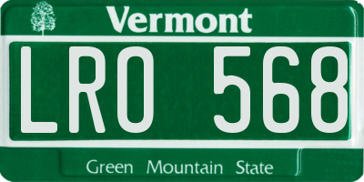 VT license plate LRO568