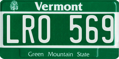 VT license plate LRO569