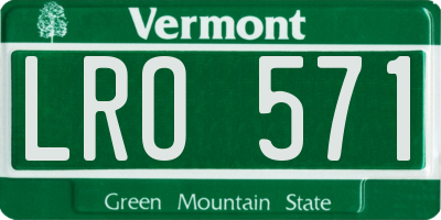 VT license plate LRO571