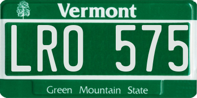 VT license plate LRO575