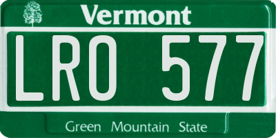 VT license plate LRO577