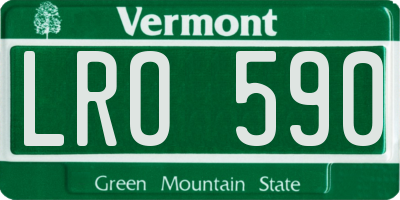 VT license plate LRO590