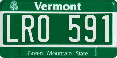 VT license plate LRO591