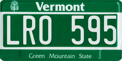 VT license plate LRO595