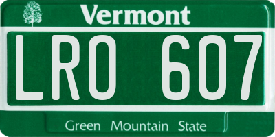 VT license plate LRO607
