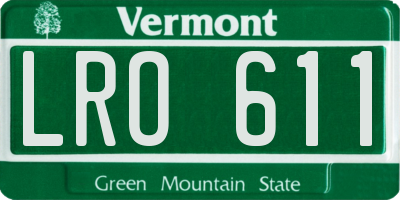 VT license plate LRO611