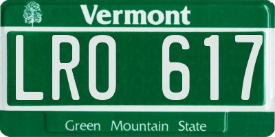 VT license plate LRO617
