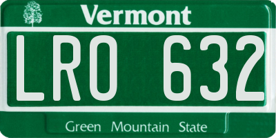VT license plate LRO632