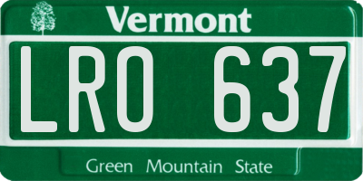 VT license plate LRO637