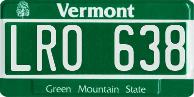 VT license plate LRO638