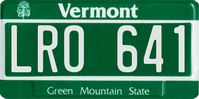 VT license plate LRO641