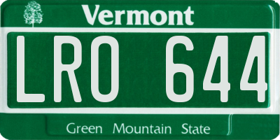 VT license plate LRO644