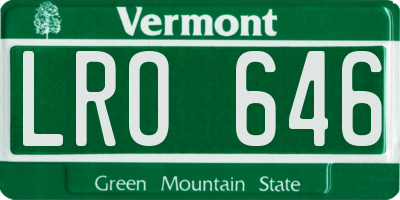 VT license plate LRO646