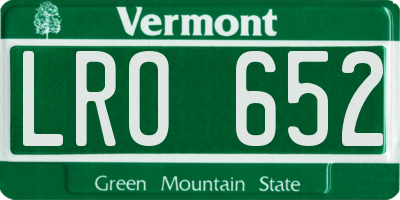 VT license plate LRO652