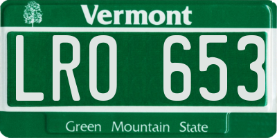 VT license plate LRO653