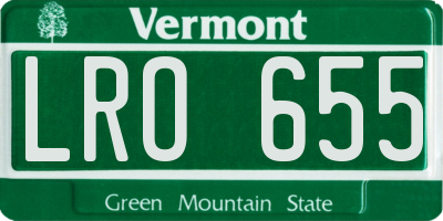 VT license plate LRO655