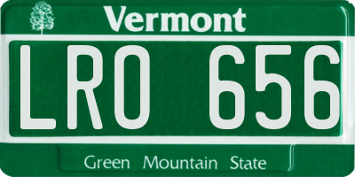 VT license plate LRO656