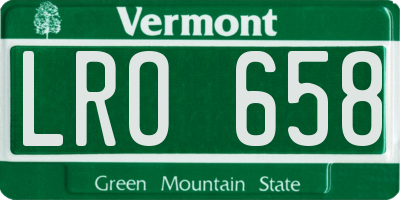 VT license plate LRO658