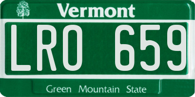 VT license plate LRO659