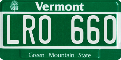VT license plate LRO660
