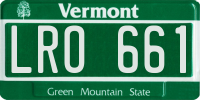VT license plate LRO661