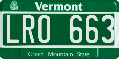 VT license plate LRO663