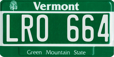 VT license plate LRO664