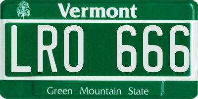 VT license plate LRO666