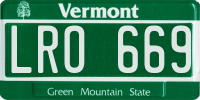 VT license plate LRO669