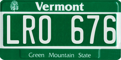 VT license plate LRO676